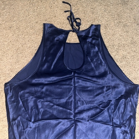 Rails Solene Satin Midi Sheath Slip Dress Navy Blue XS - Picture 8 of 10